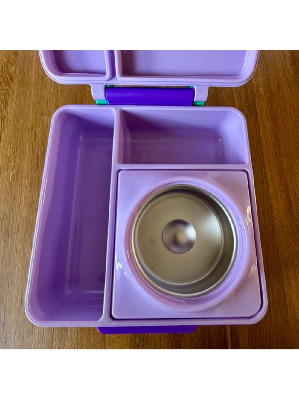 OMIEBOX Kids Lunch Box Purple Aqua School Bento Snacks Omie Snack Child Lunchbox - Picture 4 of 12
